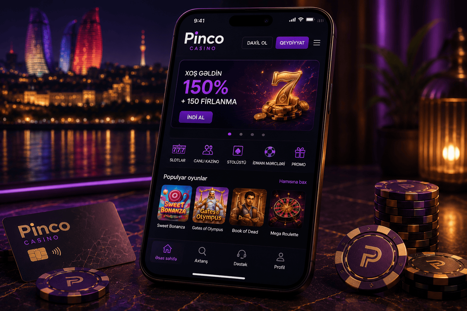 Pinco Casino qeydiyyat forması